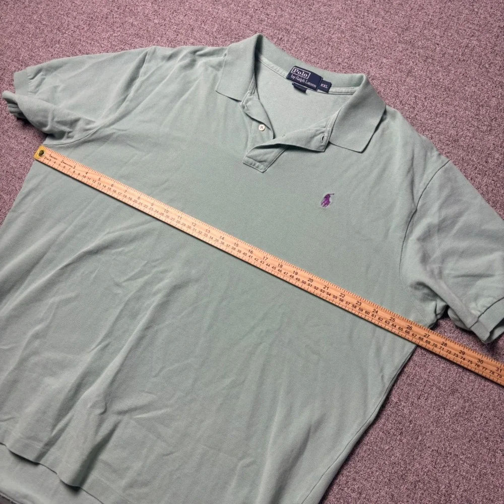 Polo Ralph Lauren Polo Shirt Mens XXL Classic Fit Mint Green Purple Pony Logo